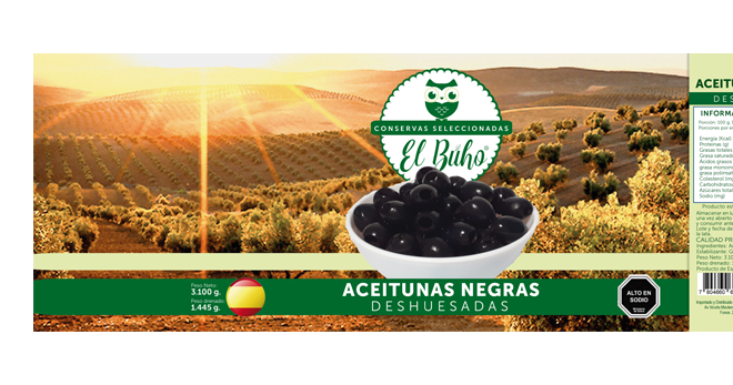 ACEITUNAS NEGRAS DESHUESADAS  3100 GRS FORMATO LATA